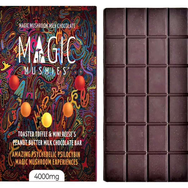 Magic Mushroom Toasted Toffee & Mini Reese's Peanut Butter Milk Chocolate Bar 4000mg