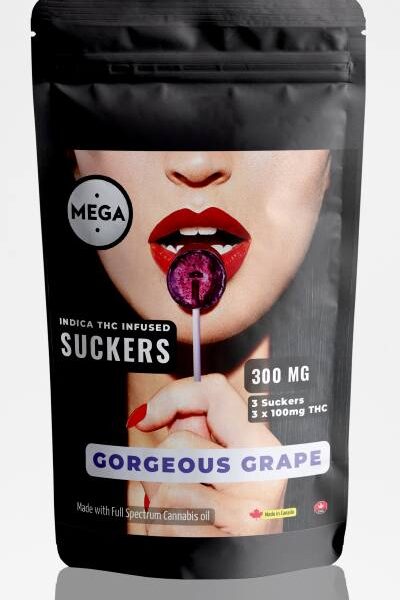 MEGA THC Infused Suckers | Gorgeous Grape 100mg | 300mg THC