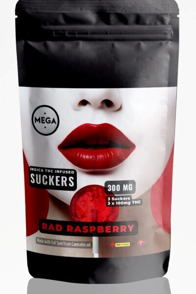 MEGA THC Infused Suckers | Rad Raspberry 100mg | 300mg THC