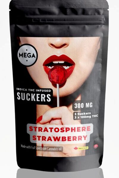 MEGA THC Infused Suckers | Stratosphere Strawberry 100mg | 300mg THC