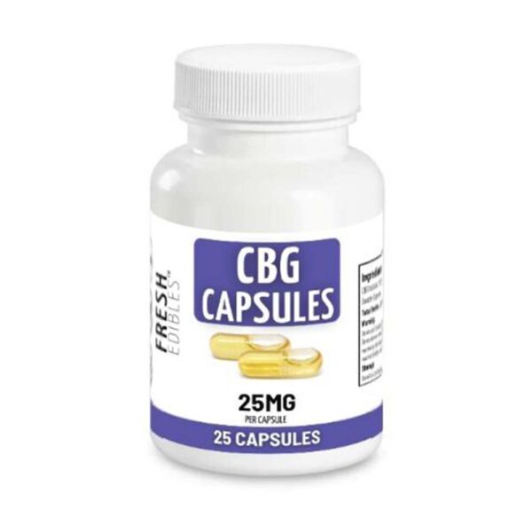 Fresh Edibles CBG Capsules 625mg (25 capsules x 25mg)