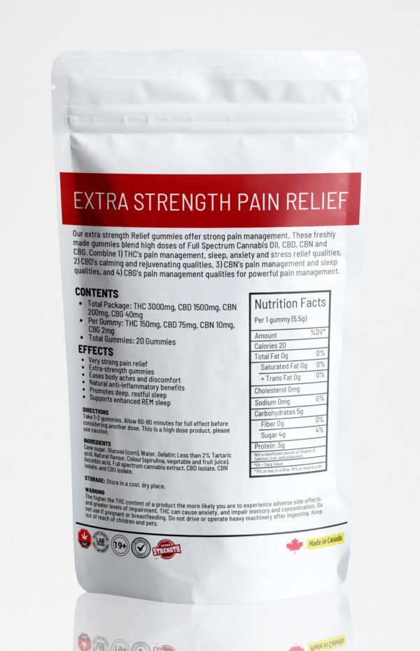 Mega Relief Gummies THC CBD CBN CBG (Extra Strength) - Pineapple (20 Pack) - Image 2