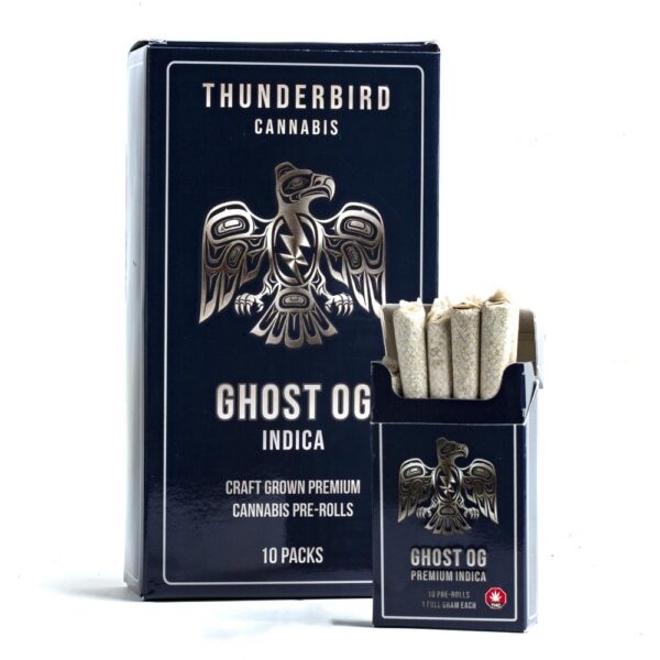 Thunderbird Cannabis | Ghost OG | Indica | 10 x 1g Pre-Roll (10 Pack Carton)